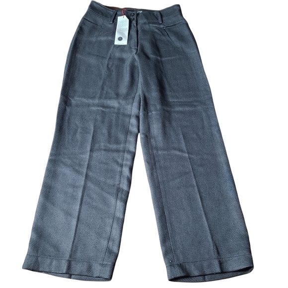 NWT Carol Patterson MEDIUM black wide leg pants TSC tweed lagenlook normcore - Picture 1 of 8